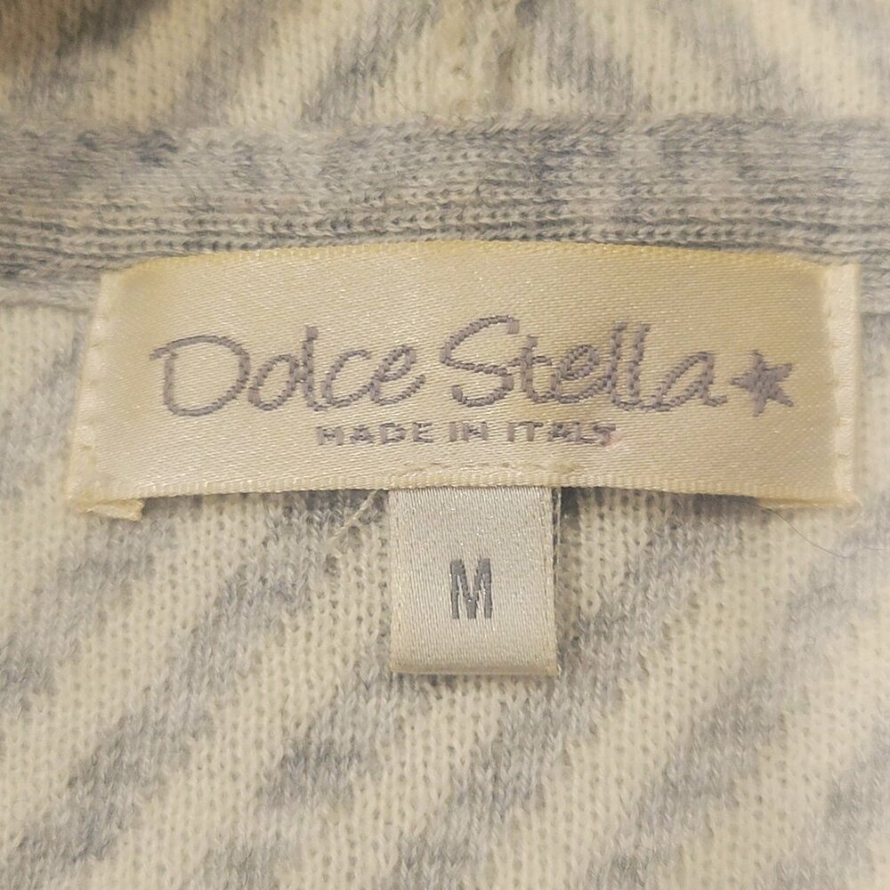 NWOT!! Dolce Stella Wool Blend Open Front Hooded Cardigan Gray/White - Size M - Picture 10 of 11